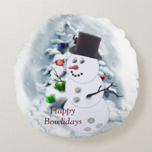 Coussins Ronds Bon Bowlidays Snowman