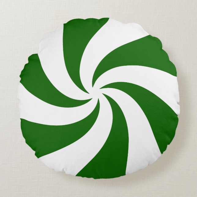 Coussins Ronds Bonbons à la menthe de Noël (Devant)