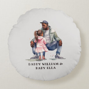 Coussins Ronds Bond père noir et fille