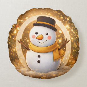 Coussins Ronds Bonhomme de neige