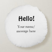 Coussins Ronds Bonjour ajouter un message de nom simple minimum é (Dos)