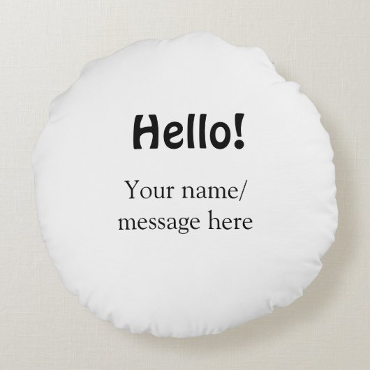 Coussins Ronds Bonjour ajouter un message de nom simple minimum é (Dos)