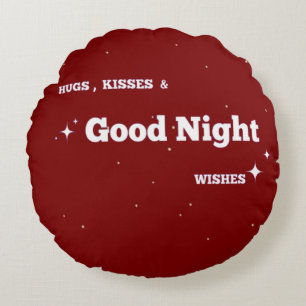 Coussins Ronds "Bonne nuit positive" avec des voeux