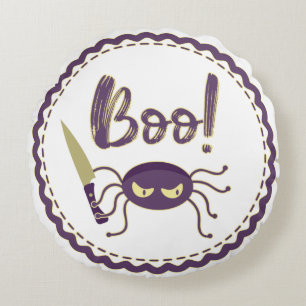 Coussins Ronds Boo drôle Halloween personnage d'araignée main