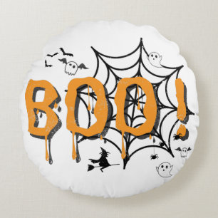 Coussins Ronds Boo Ghost Éffrayant Funny Halloween Vintage Thon P