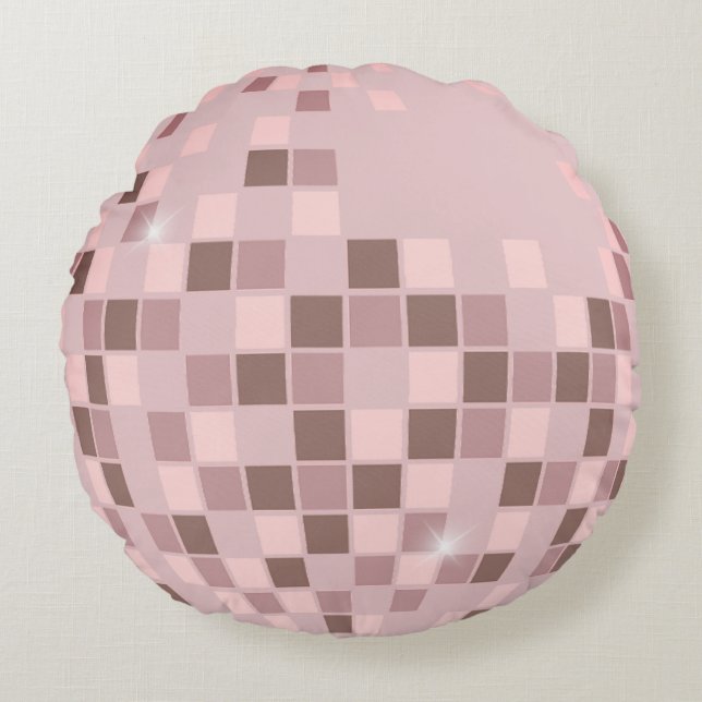 Coussins Ronds Boogie Disco Rose (Devant)
