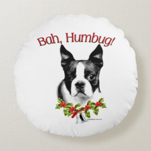 Coussins Ronds Boston Terrier Bah Humbug