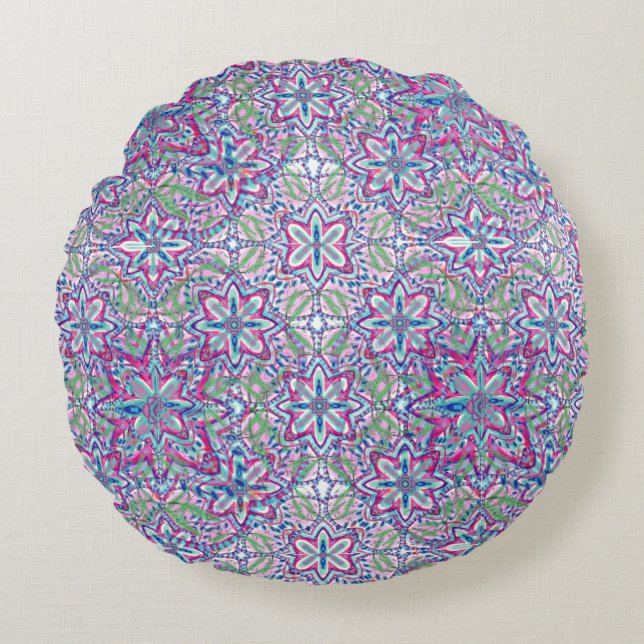 Coussins Ronds Botanique Kaleido Bloom (Devant)