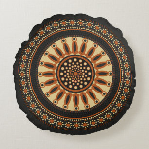 Coussins Ronds Bouchero Etrusque Solar Mandala Accent