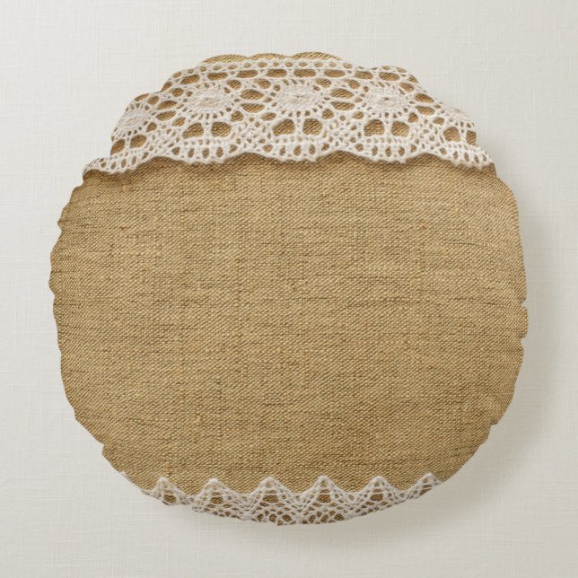 Coussins Ronds Boucles avec dentelle (Devant)