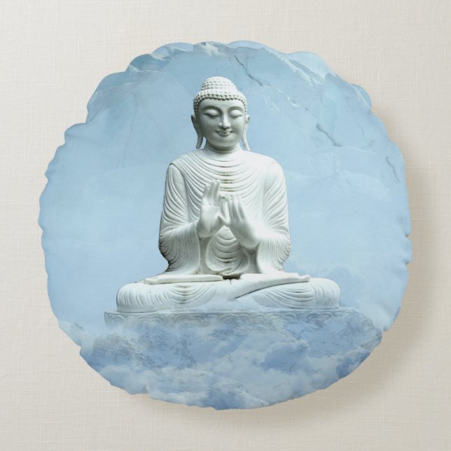 Coussins Ronds Bouddha dans les nuages (Devant)