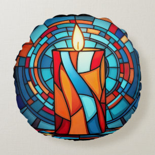 Coussins Ronds Bougie de Noël rétro des années 60