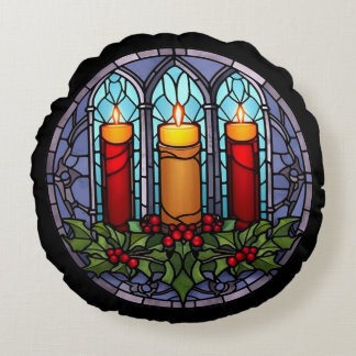 Coussins Ronds Bougies de Noël en verre tendu