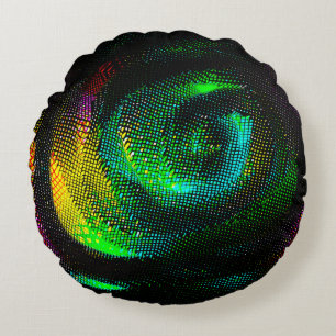 Coussins Ronds Boule bizarre colorée avec effet de papier journal