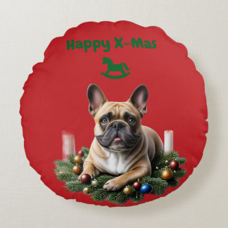 Coussins Ronds Bouledogue français French Bulldog Noël