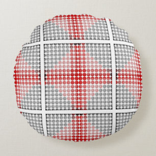 Coussins Ronds Boules ou trous noirs à rouges, formant des carrés