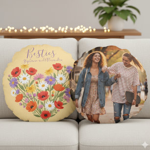 Coussins Ronds Bouquet d'aquarelle de pavot fleur sauvage