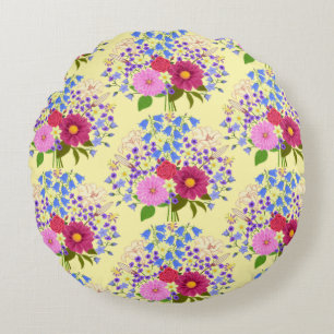 Coussins Ronds Bouquet de fleurs Jaune