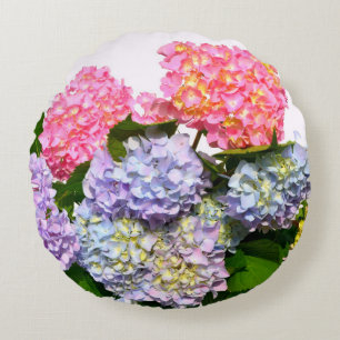Coussins Ronds Bouquet d'hortensias