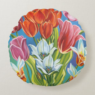 Coussins Ronds Bouquet en frontière III
