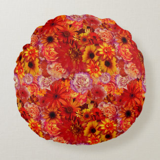 Coussins Ronds Bouquet Rojo brillant Floral Rich Rouge Hot Daisée