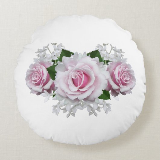 Coussins Ronds Bouquet rose (Devant)