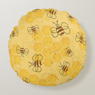 Coussins Ronds Bourdonnement d'abeilles Abeilles à miel Mignonnes