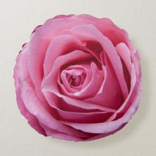 Coussins Ronds bourgeon Rose, rose rose foncé, florale