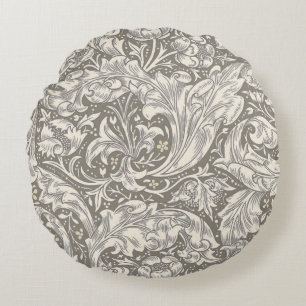 Coussins Ronds Bouton de fiancé en damas antique de William Morri