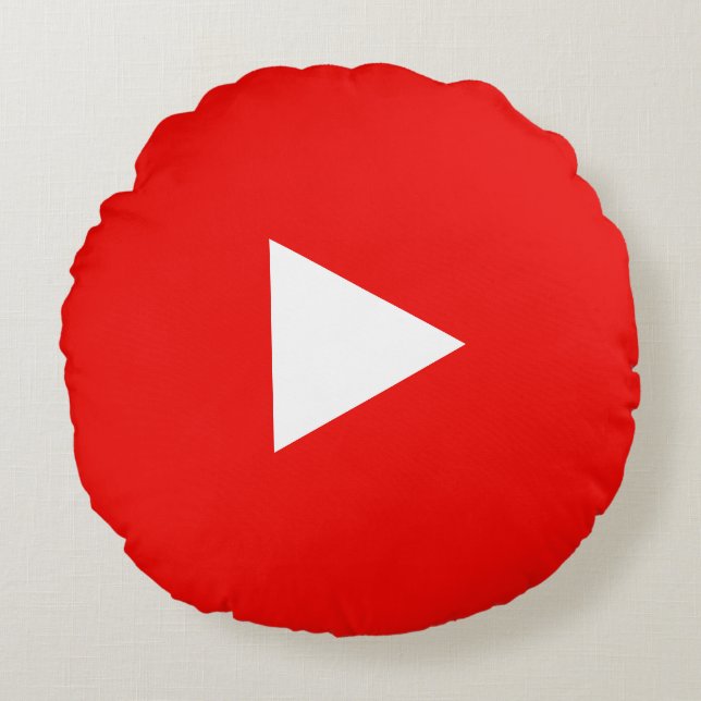 Coussins Ronds Bouton rouge de jeu de YouTube (Devant)