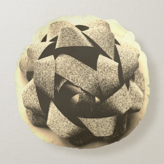 Coussins Ronds Bow or cadeau (Devant)