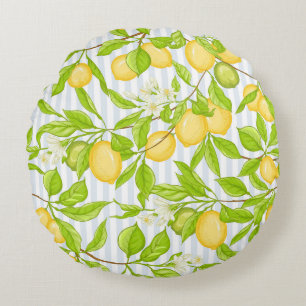 Coussins Ronds Branche de citronnier : Motif sans fil