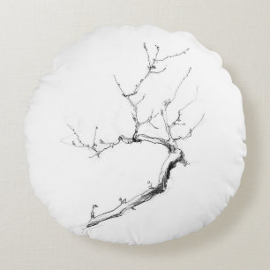 Coussins Ronds Branche minimaliste de l'arbre Delicate