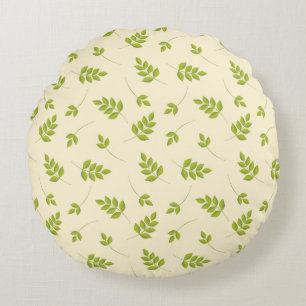 Coussins Ronds Branches vertes Feuilles sans couture