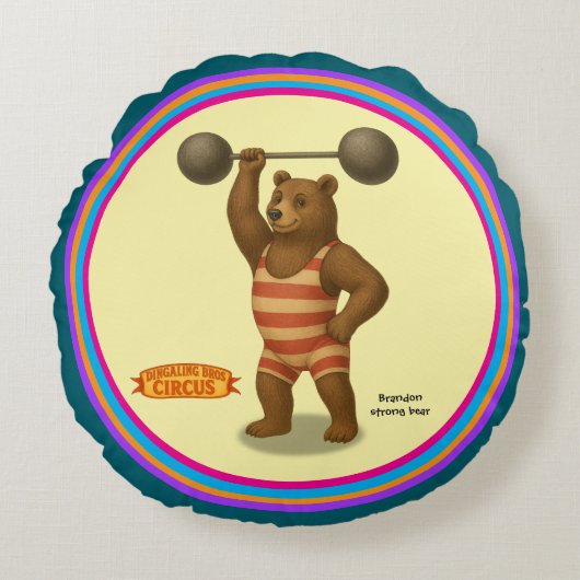 Coussins Ronds Brandon, ours dur de cirque (Devant)