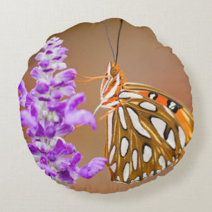 Coussins Ronds Bright Orange Gulf Fritillary Butterfly