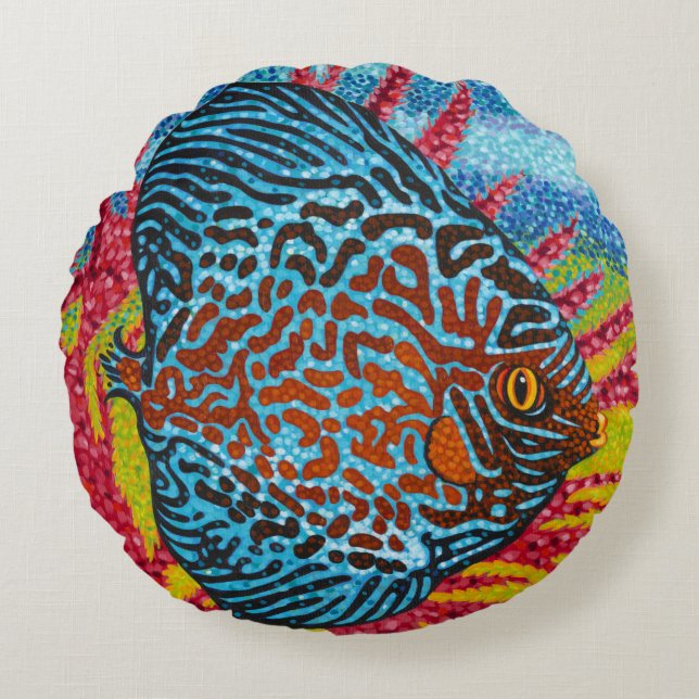 Coussins Ronds Brillant poisson tropical II (Devant)