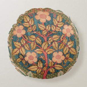 Coussins Ronds Broderie de germes roses par William Morris