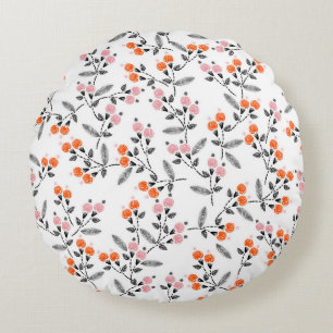 Coussins Ronds Broderie main motif sans couture avec libre