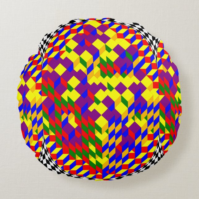 Coussins Ronds Broken Cube par Kenneth Yoncich (Devant)