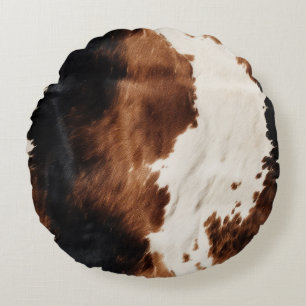 Coussins Ronds Brown Crème Noir Vache du Sud-Ouest