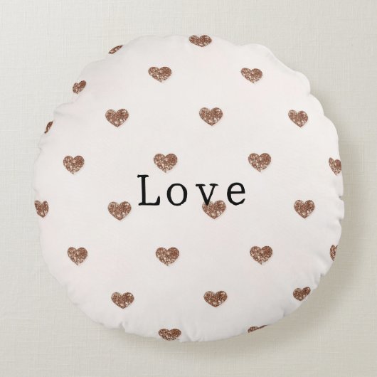 Coussins Ronds Brown Sugar Glitter Hearts Love Valentine's (Devant)