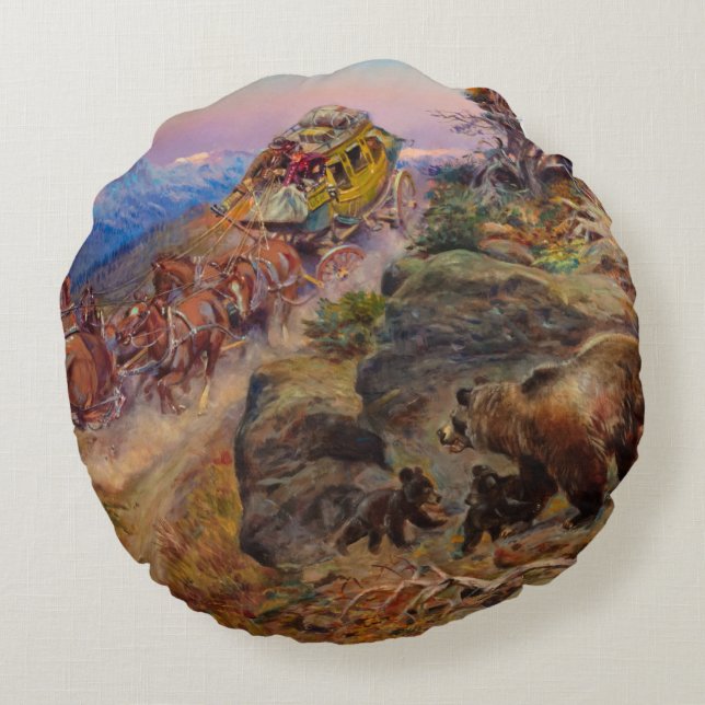 Coussins Ronds Bruin Not Bunny Turned the Leaders, 1924, par Russ (Dos)