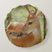 Coussins Ronds Buck Whitetail Et Bonification De La Faune (Dos)