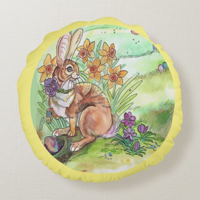 Coussins Ronds Bunny de Pâques (Dos)