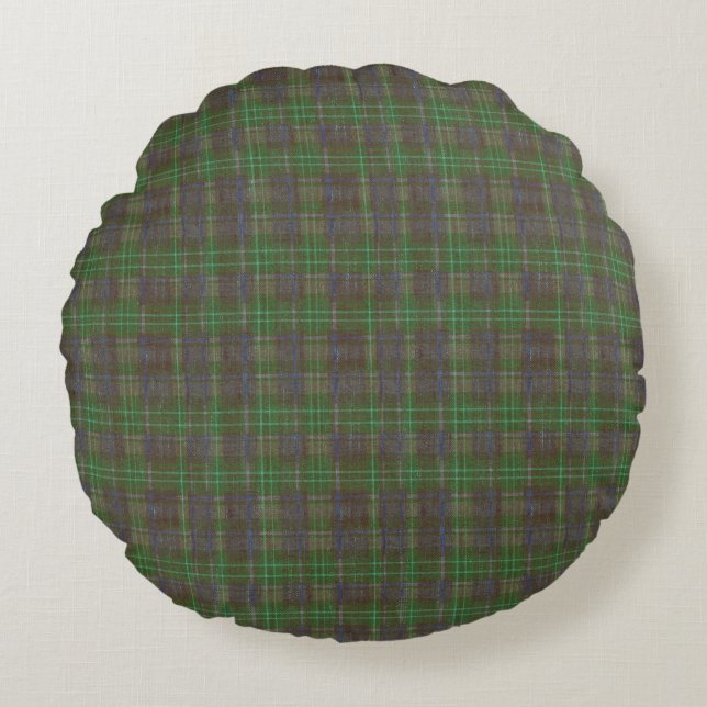 Coussins Ronds Cabin Forest Green Tartan (Devant)