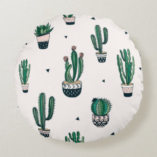 Coussins Ronds Cactus décoratifs Succulents Motif sans couture