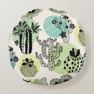 Coussins Ronds Cactus En Floraison : Charme Sans Mains