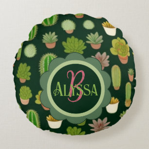 Coussins Ronds Cactus et Succulent Wonderland : Personnaliser le