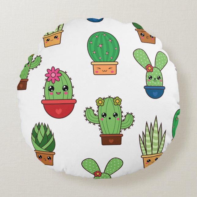 Coussins Ronds Cactus Krazy (Devant)